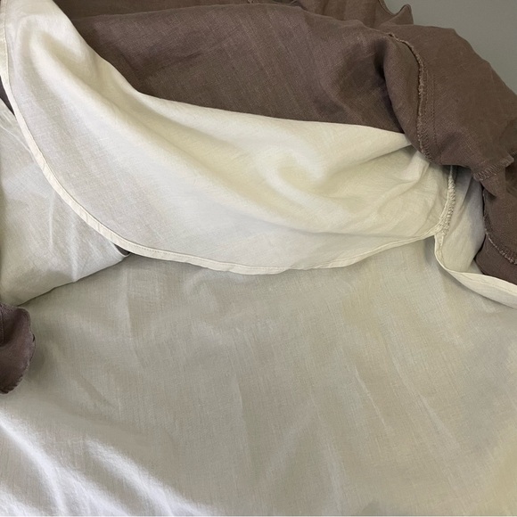 New Finley XL Linen Dress Minimal Quiet Luxury Capsule Wardrobe Neutral Brown - Picture 7 of 10